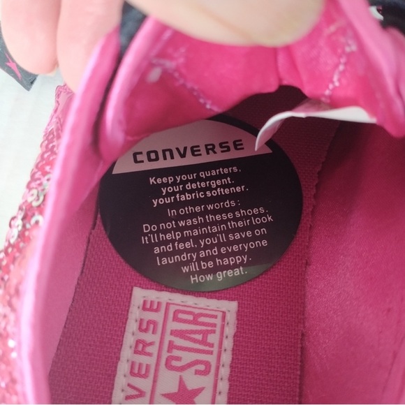 Converse One Star Pink Sequins Sneakers - Picture 8 of 11